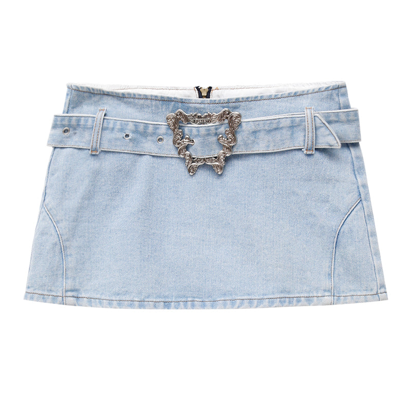 Slimming Denim Wrap Skirt