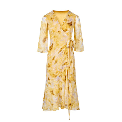 Sunflower Dream Wrap Dress