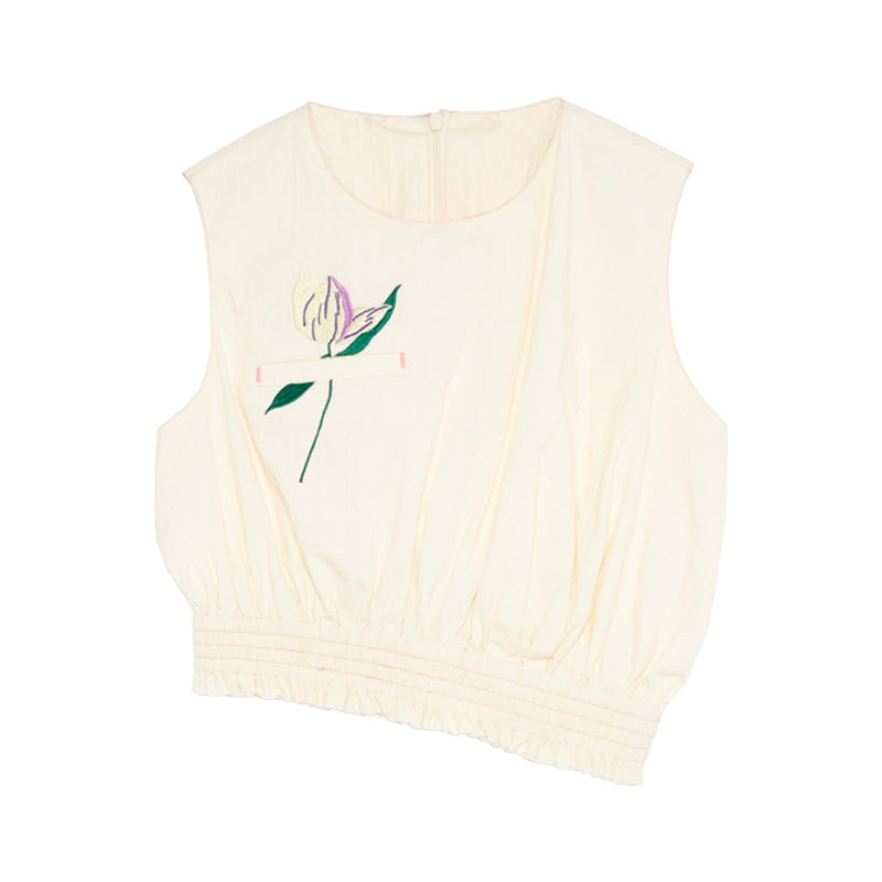 Broderie Tulip: débardeur et jeu de jupe à bourgeons