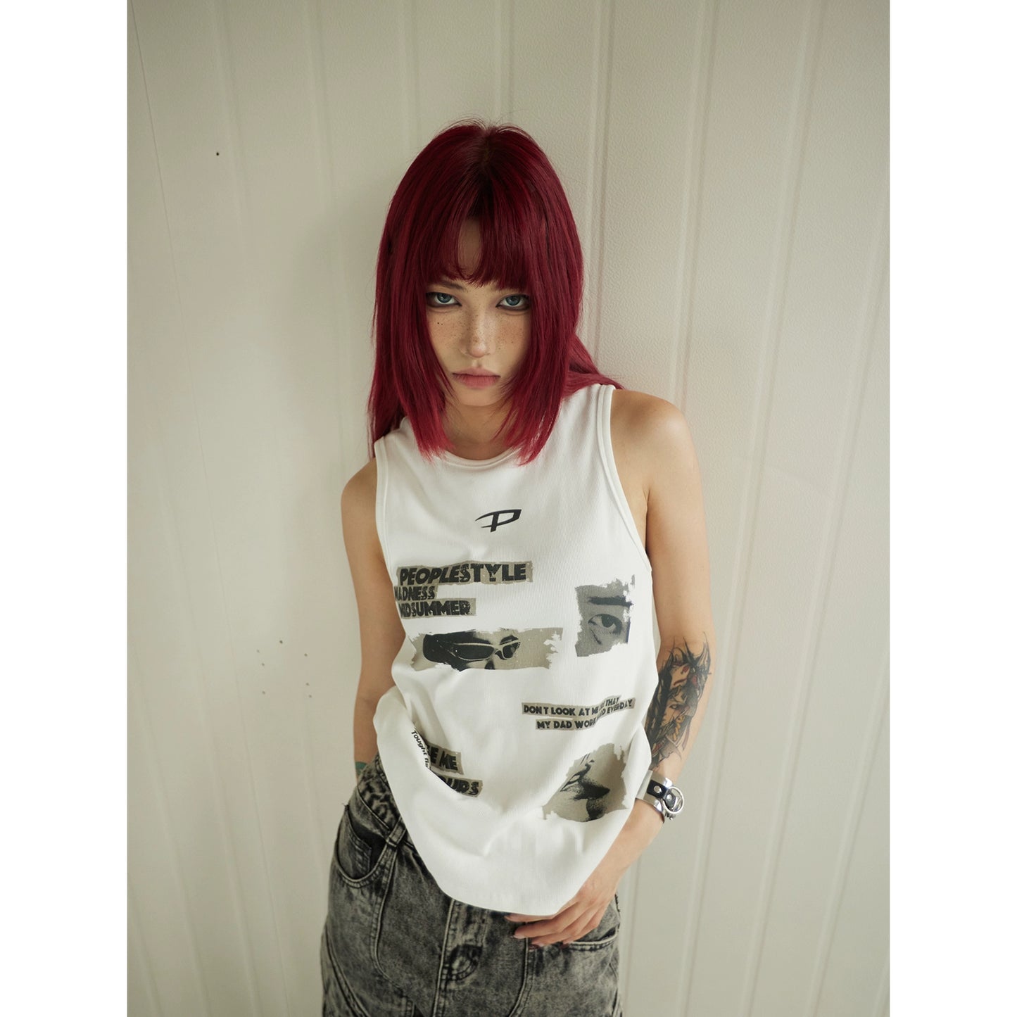 Graffiti Pit Stripe Tripted Top Texture Retro Retro Original Punk Print Sext Free Blap Black