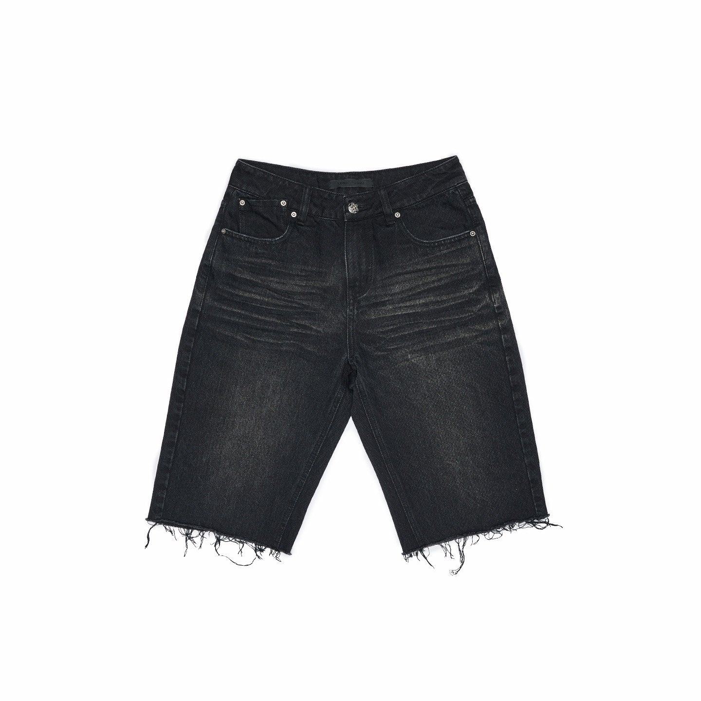Washed Embroidered Straight-Leg Denim