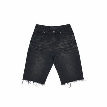 Washed Embroidered Straight-Leg Denim