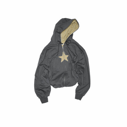 Star Patchwork Hooded Sweatshirt