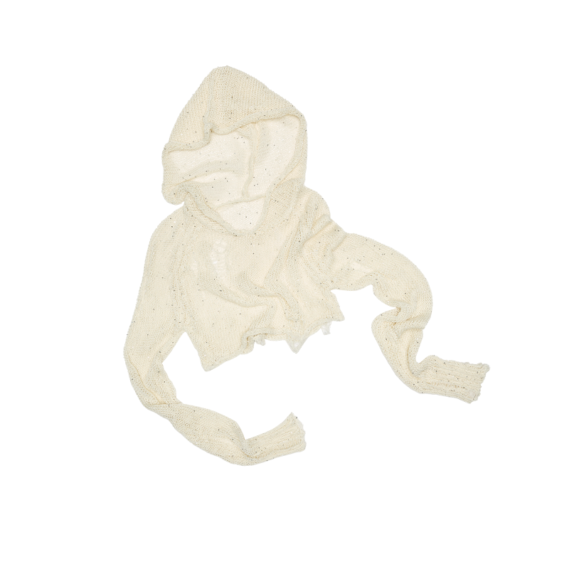 Sequin Cut-Out Hoodie Crop – Sexy Ripped Cover-Up Top