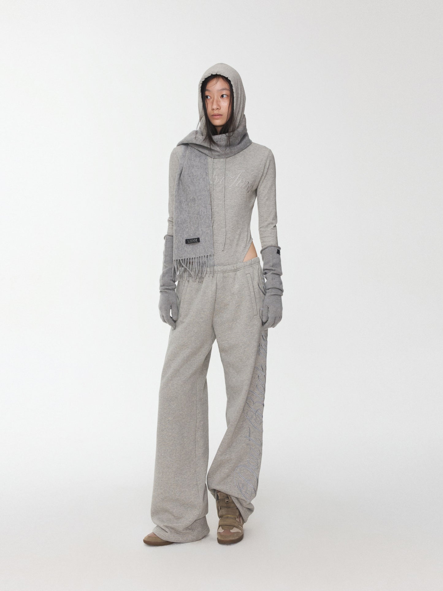 Embroidered Hooded Jumpsuit