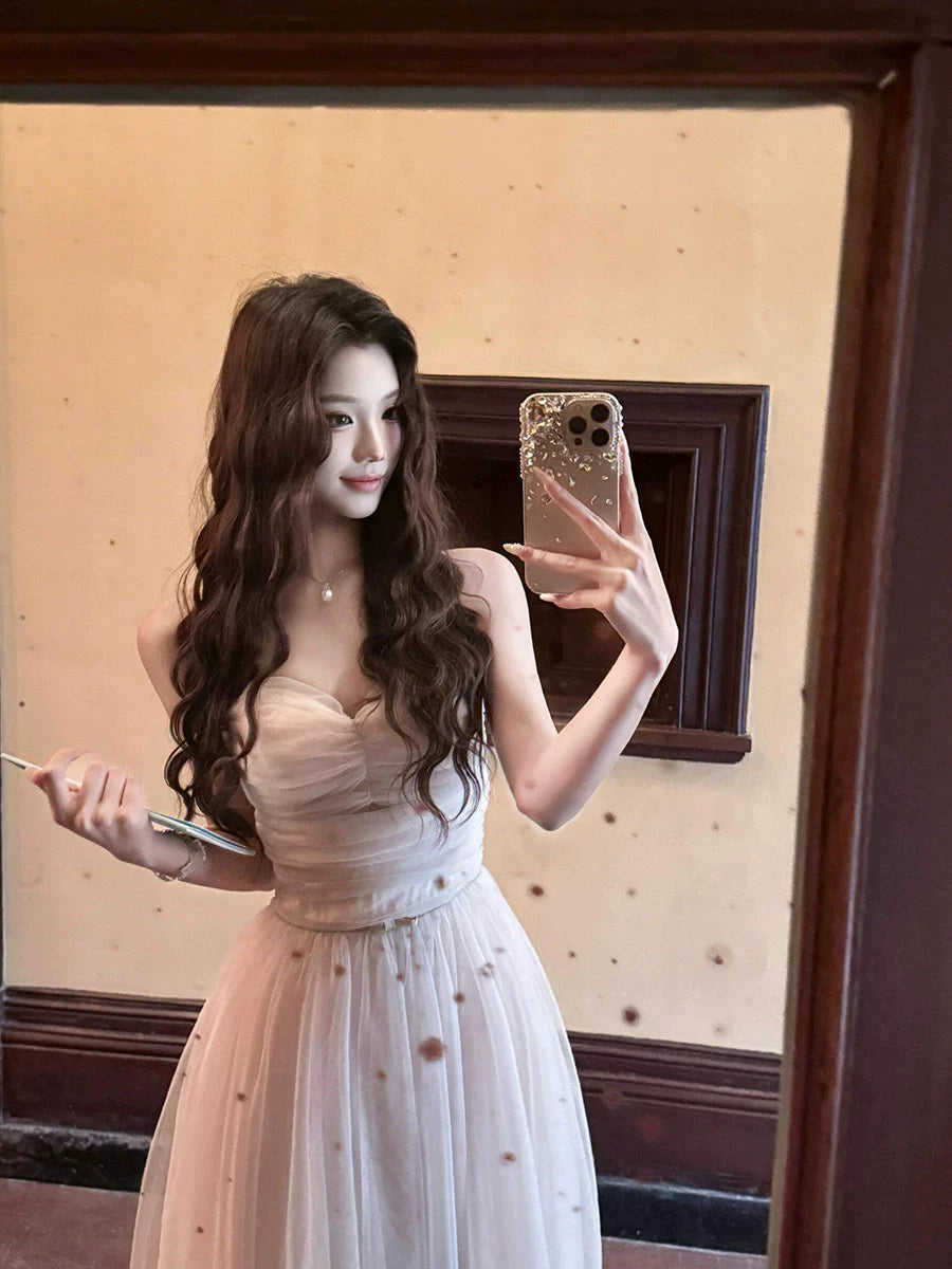 French Princess Slip Dress – Luxe Mesh Birthday Party Gown