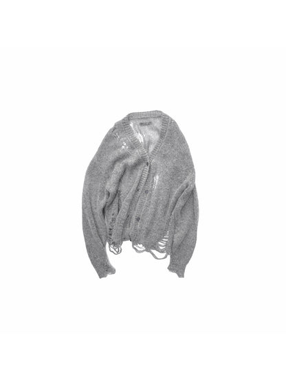 Star Cutout Mohair Cardigan
