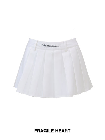 Embroidered Pleated Skirt, Anti-Glare Short