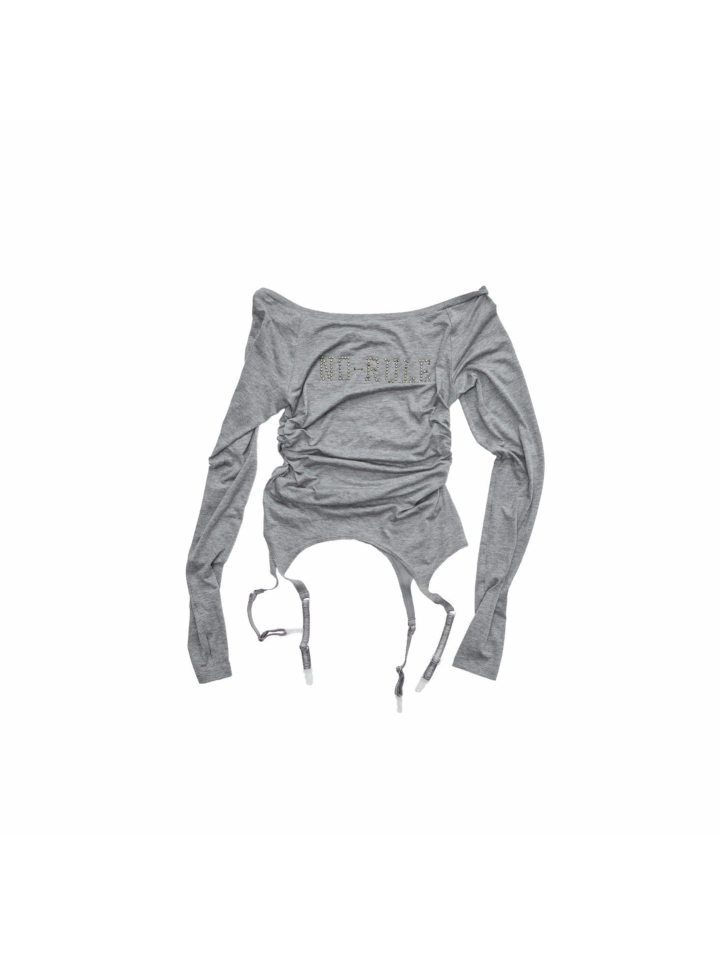 Rhinestone Boat-Neck Knit Top