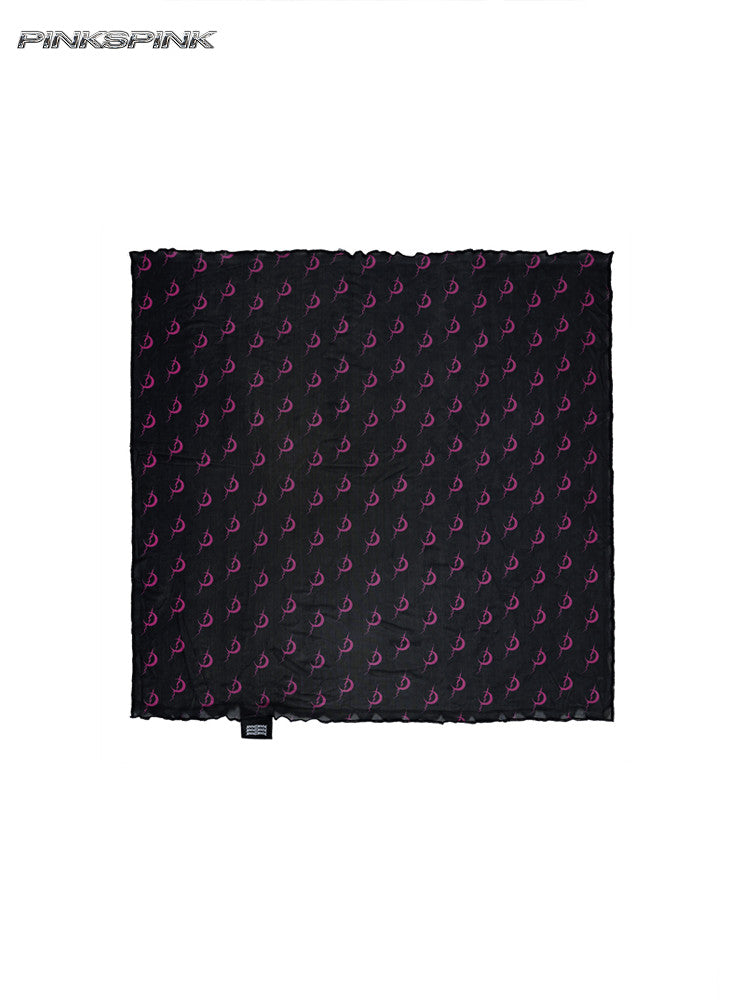 Electric Moon Mesh Rock Headscarf – Unisex Y3K Hip-Hop Style