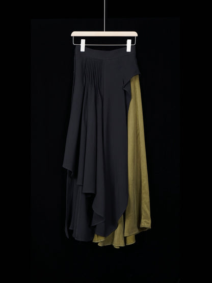 Contrast Color Half Skirt: Spring