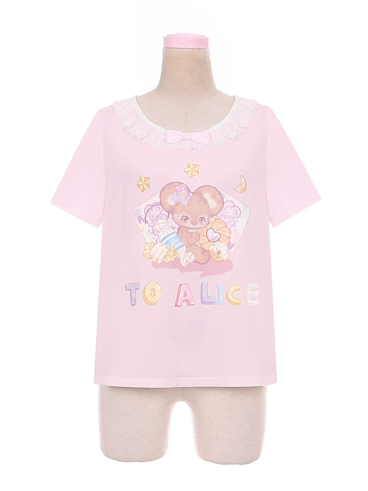 Bobo Sweet Mouse Lace Printed T-Shirt