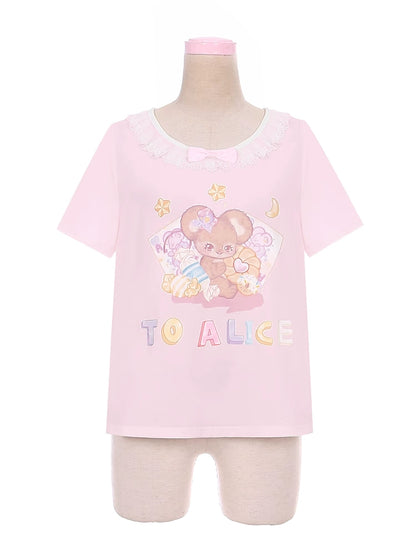 Bobo Sweet Mouse Lace Printed T-Shirt