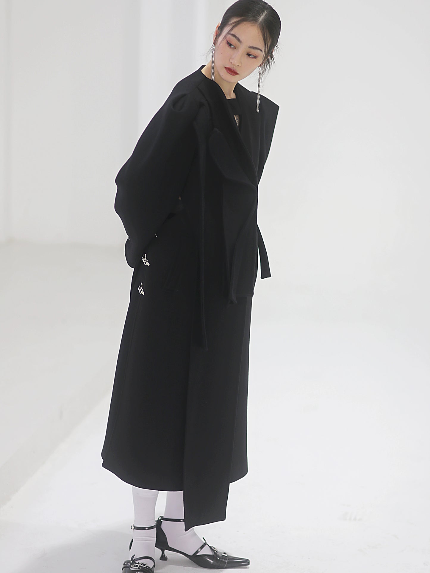 Heavyweight Black Woolen Long Coat