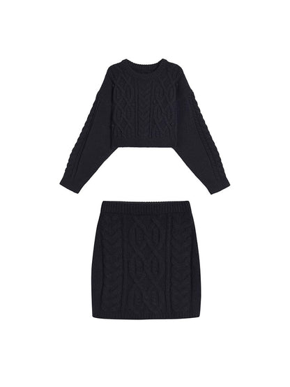 Imitation Cashmere Sweater Set - Thick Needle
