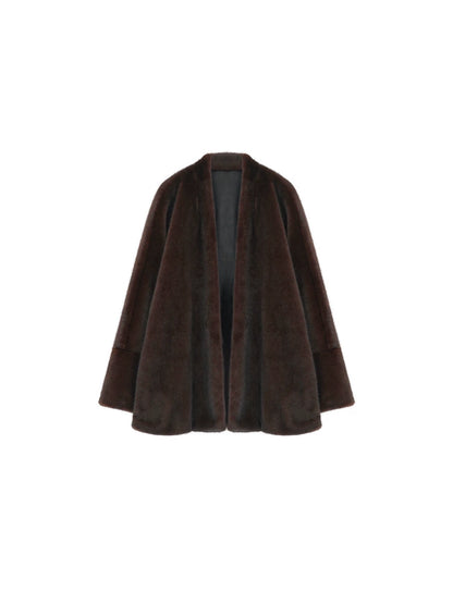 Black Gold Party Eco-Fur Jacket – Hong Kong Retro Autumn/Winter Luxe