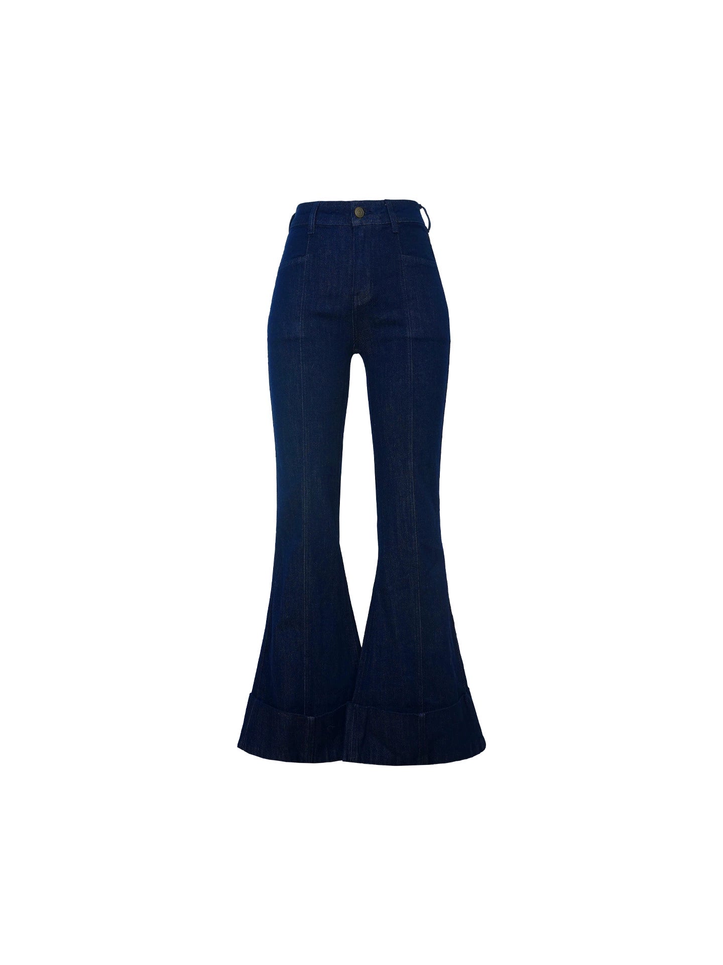High-Waisted Slim Denim Flared Pants – Hong Kong Retro Fall/Winter Style