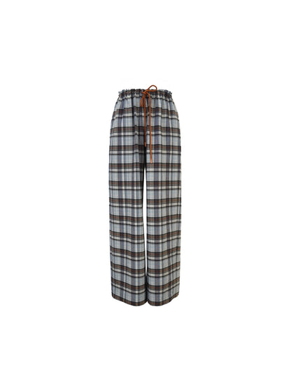Floating Forest Plaid Drawstring Trousers – Hong Kong Retro Autumn Casual