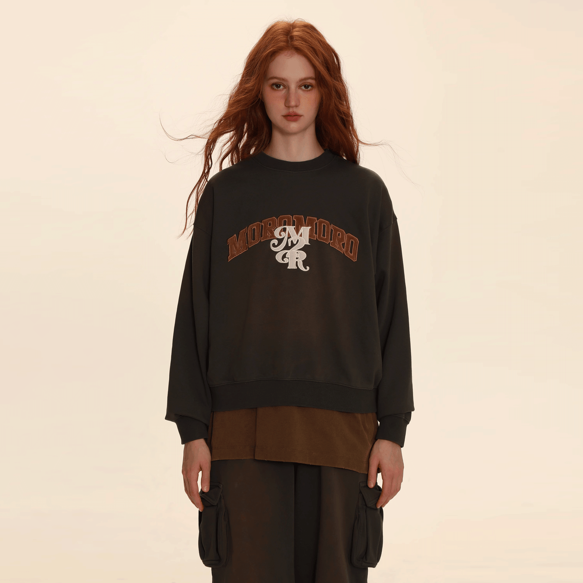 Letter Patch Embroidered Sweatshirt