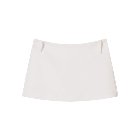 Half-Body White Mini Culottes Skirt