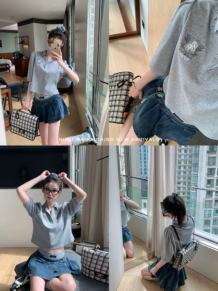 [Jennie's Pick] Athleisure Polo & Shorts Set - Casual Duo