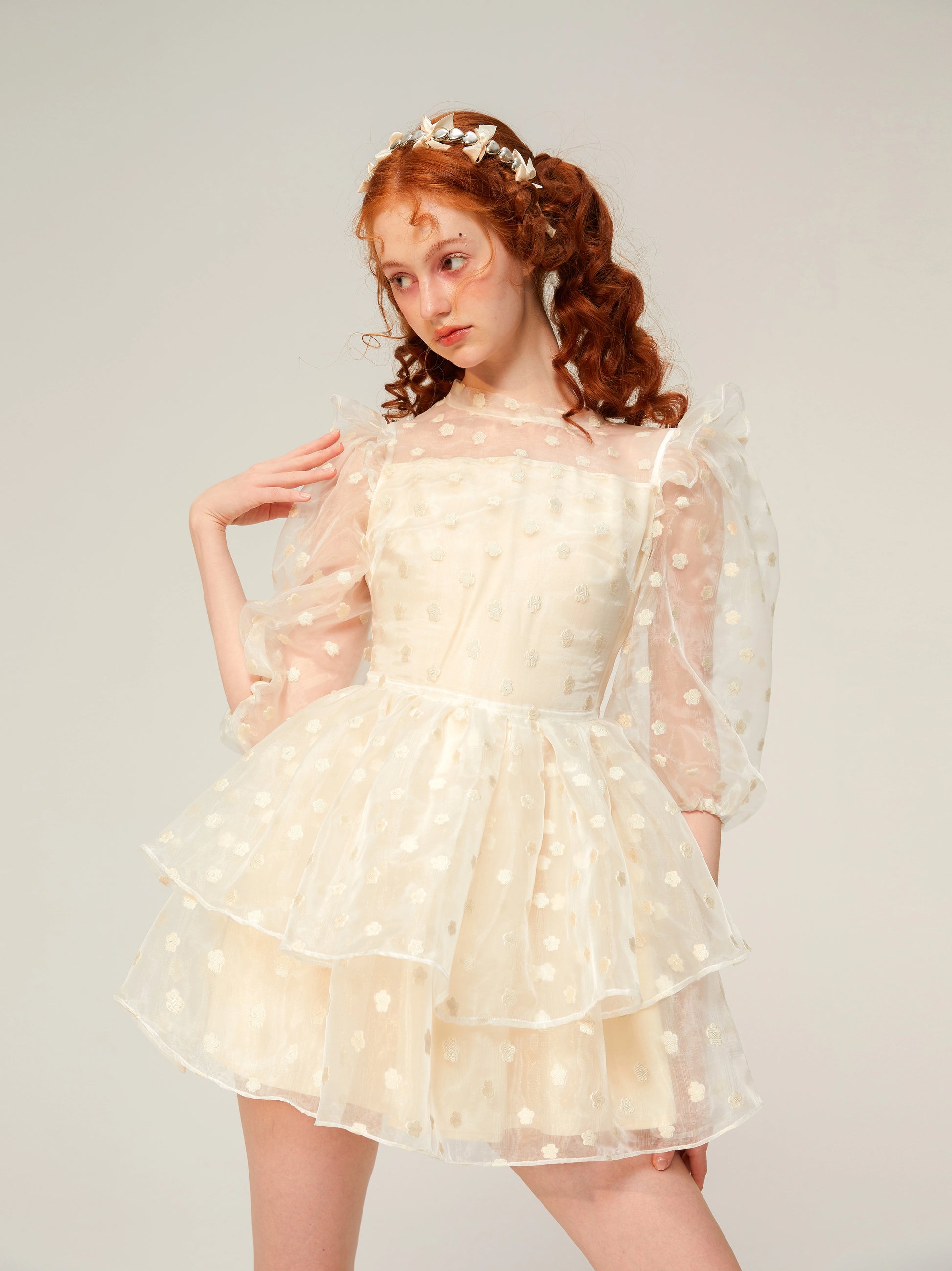 NINA Summer - Fluffy High Waist White Dress