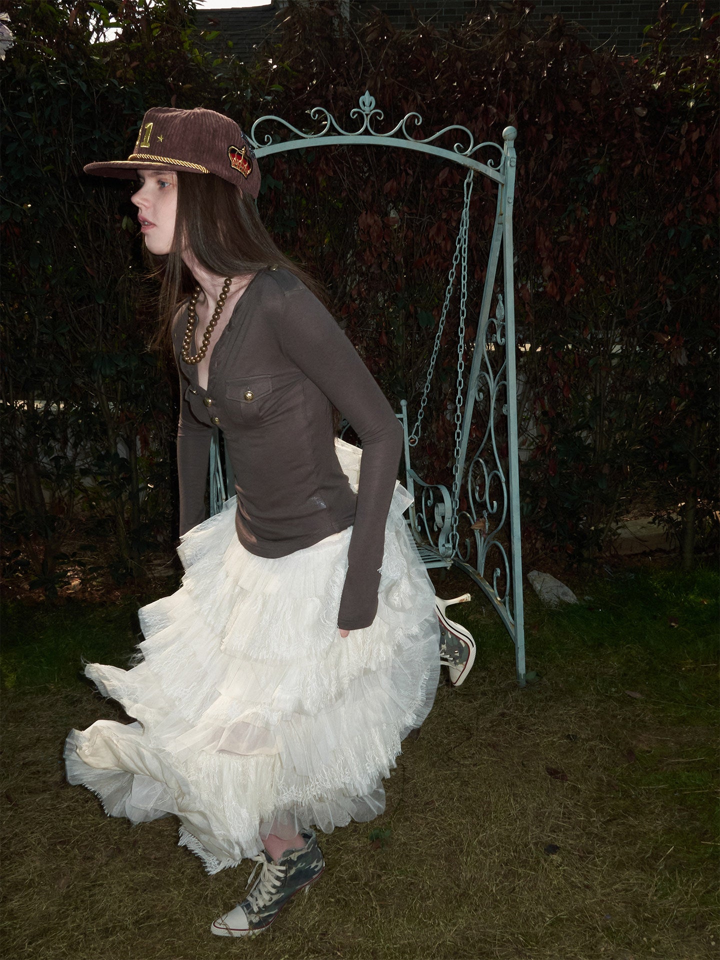 French Mesh Layered Skirt