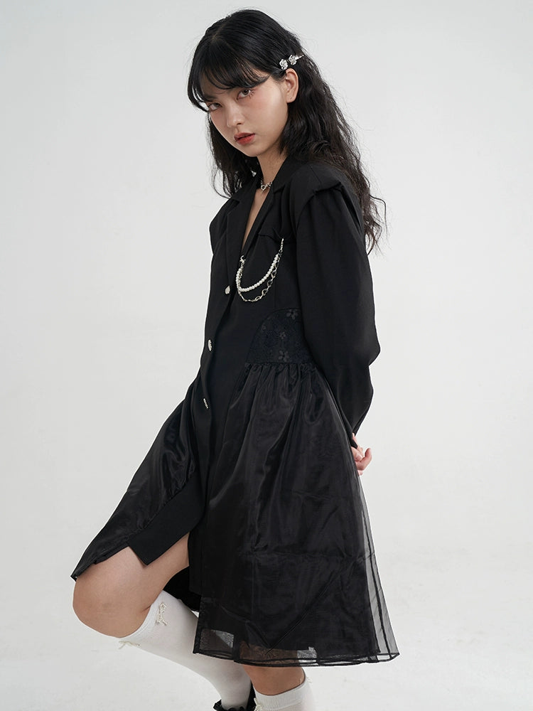 Black Spring Suit Dress