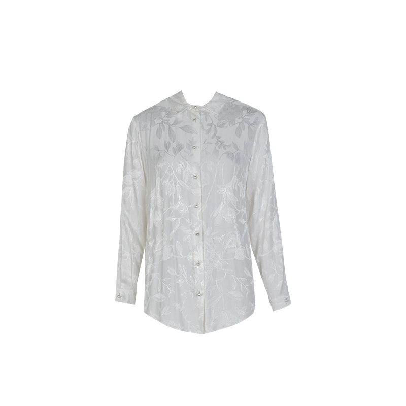 White Jacquard Shirt Set
