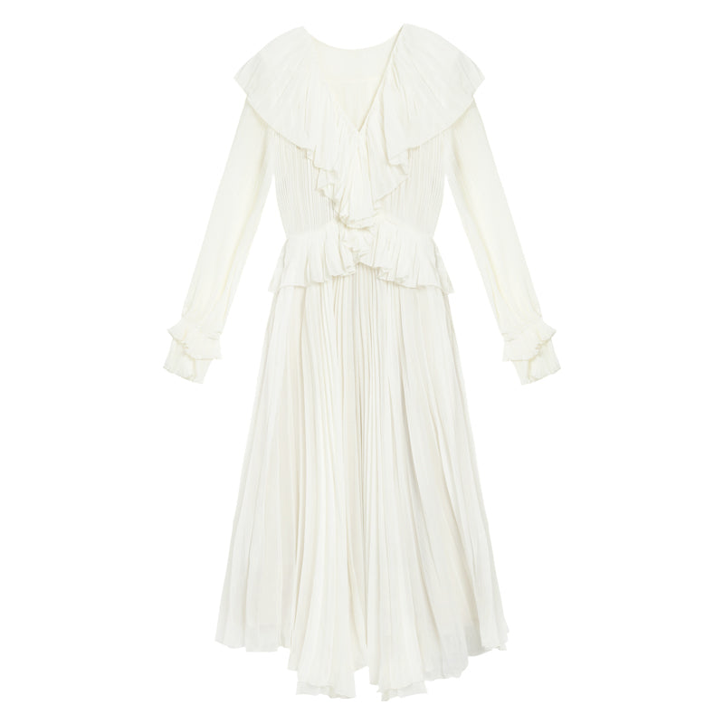 White Retro Tea Atmosphere Dress