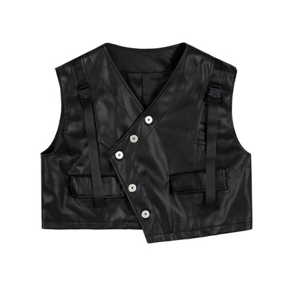 Motorcycle en cuir de gilet TRENDIE COURTURE COURTURE COURT