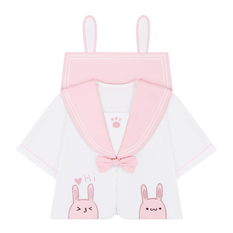 3D Embroidered Rabbit JK Uniform Top