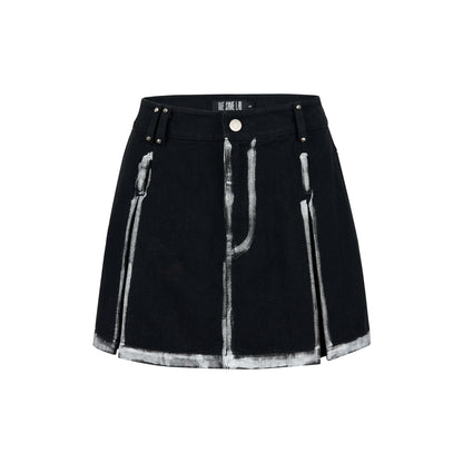 Hot Silver - Small A Denim Half Skirt