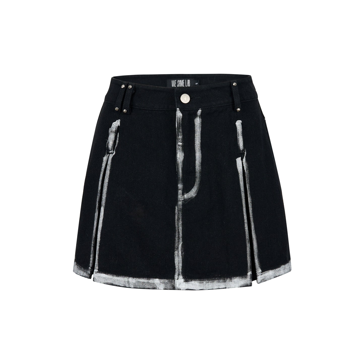 Hot Silver - Small A Denim Half Skirt