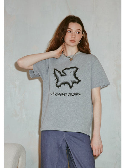 Fried Puppy Print T-Shirt