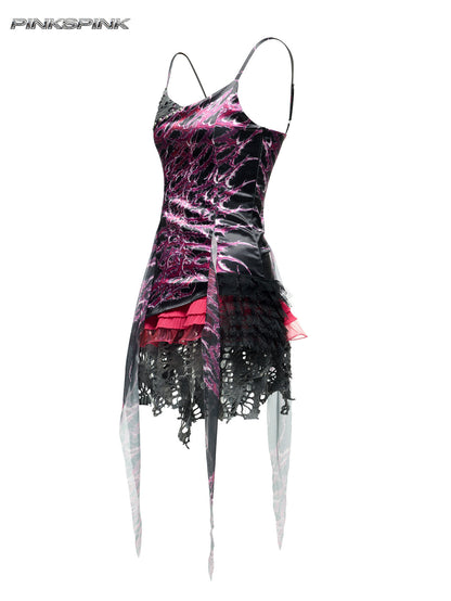 Future Punk Digital Dress – Y3K Reimagined Rock Hot Girl Silhouette
