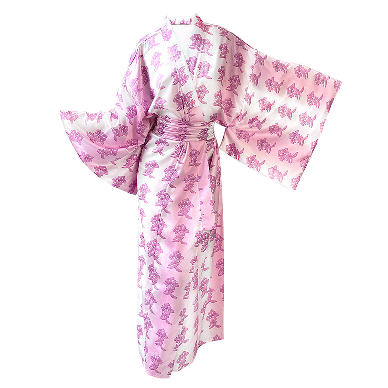 Love printed bathrobe