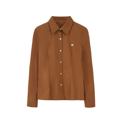 Polo Collar Solid Color Shirt