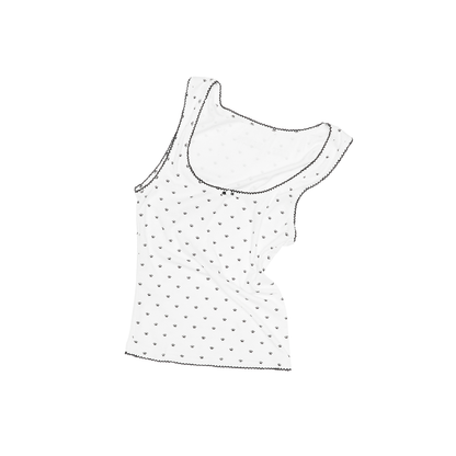 Polka Dot Cat Claw Knit Set – Lace Vest & Slim Fit Skirt
