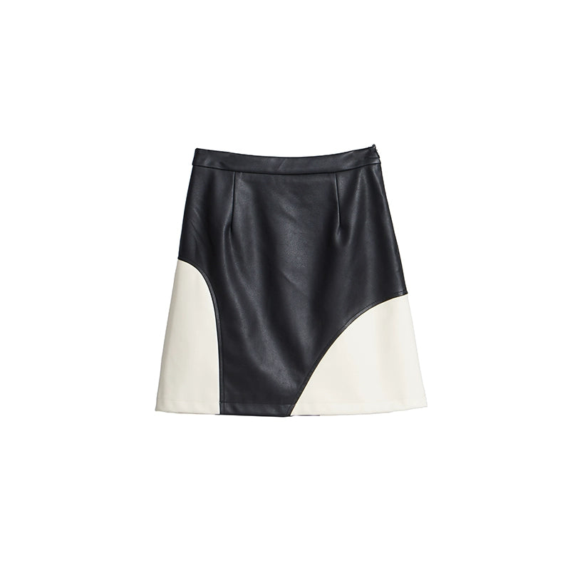 Ear Spades Retro Contrast A-line Skirt