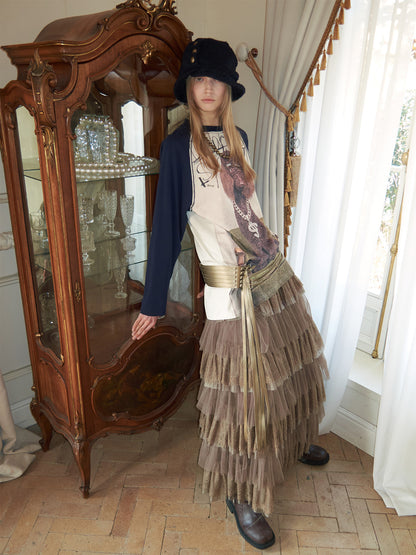 French Mesh Layered Skirt