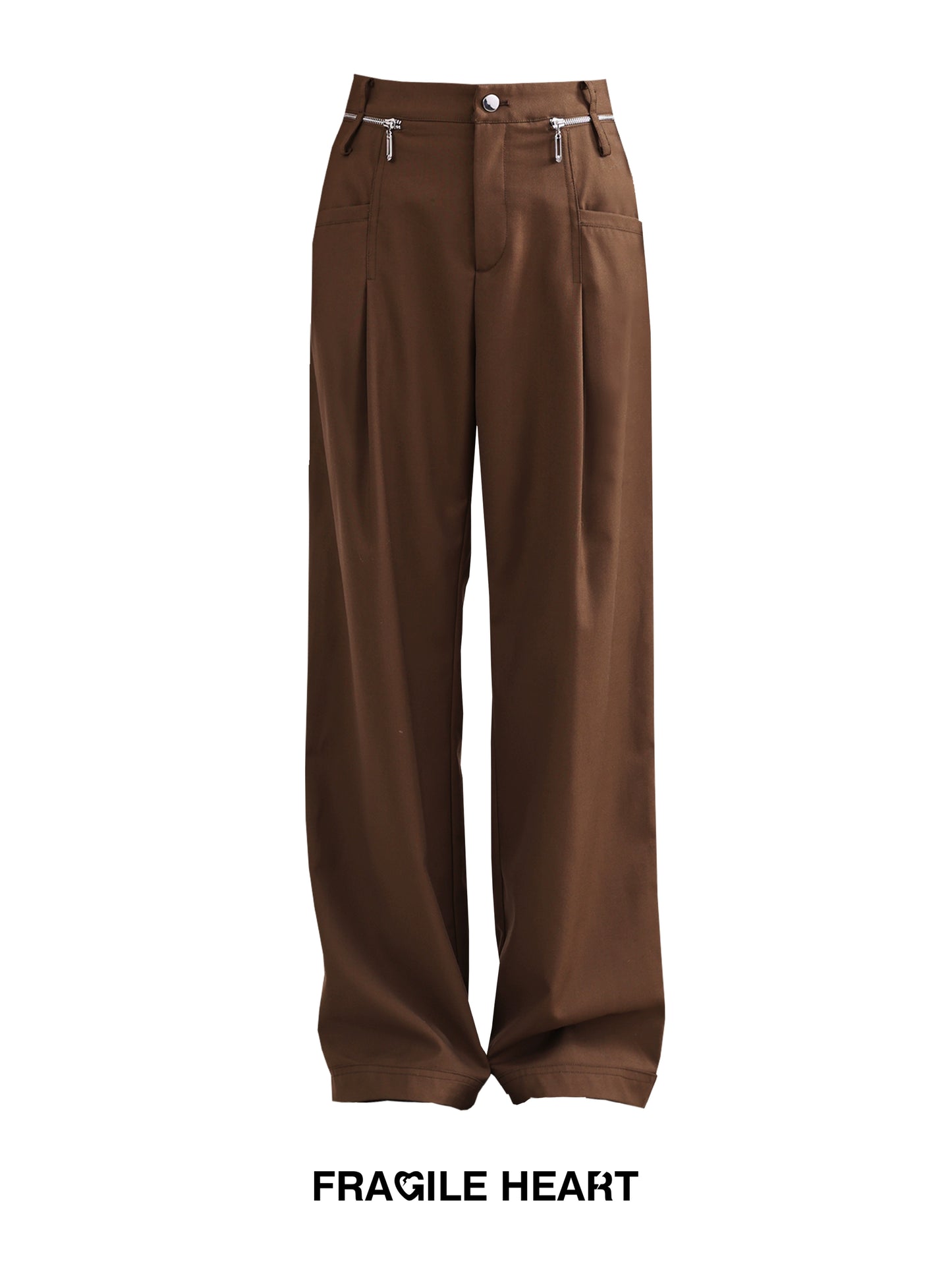 Workwear Pants Loose Wide Leg Coffee Casual