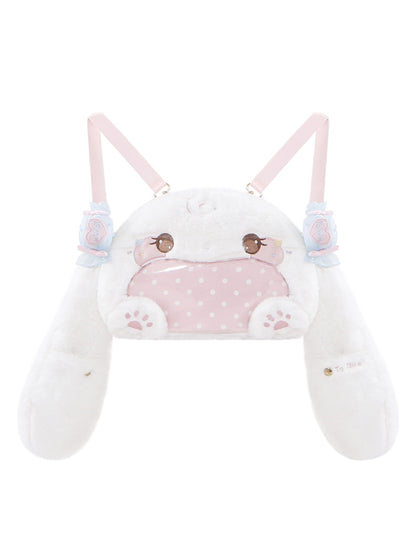 Cute Plush Bunny Backpack with Big Ears - Soft Girl Style