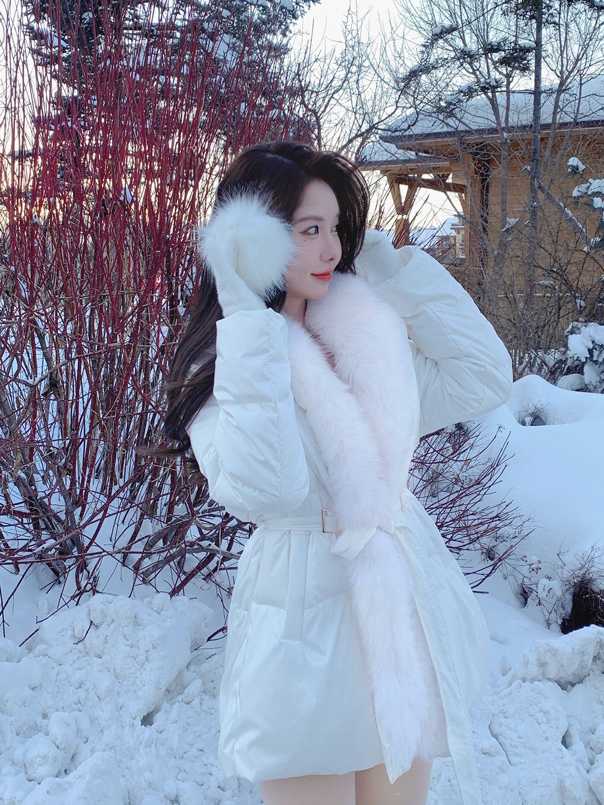 Fluffy Fox Down Coat by Snowy Tale