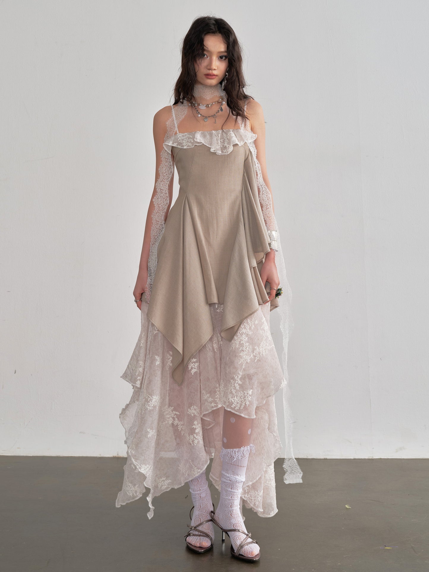 Embroidered Layered Slip Dress | Romantic Fairy Maxi Dress