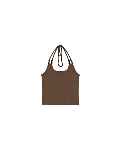 Amber Fleeting Years Beaded Halterneck Camisole