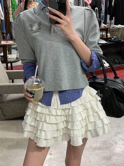 [Ruth's Style] Raw Edge High-End Cake Skirt - Early Autumn Hot Girl Style