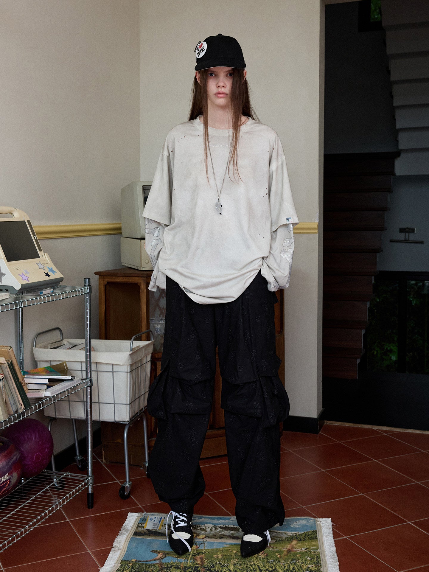 Distressed Faux Layered Long Sleeve Tee