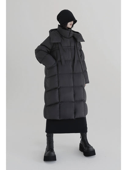 Mid-Length White Duck Down Jacket for Outdoor Warmth (Winter)