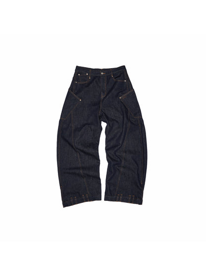 Embroidered Low-Rise Wide-Leg Jeans